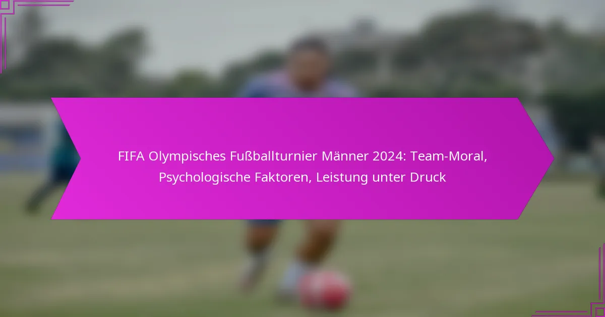 FIFA Olympisches Fußballturnier Männer 2024: Team-Moral, Psychologische Faktoren, Leistung unter Druck