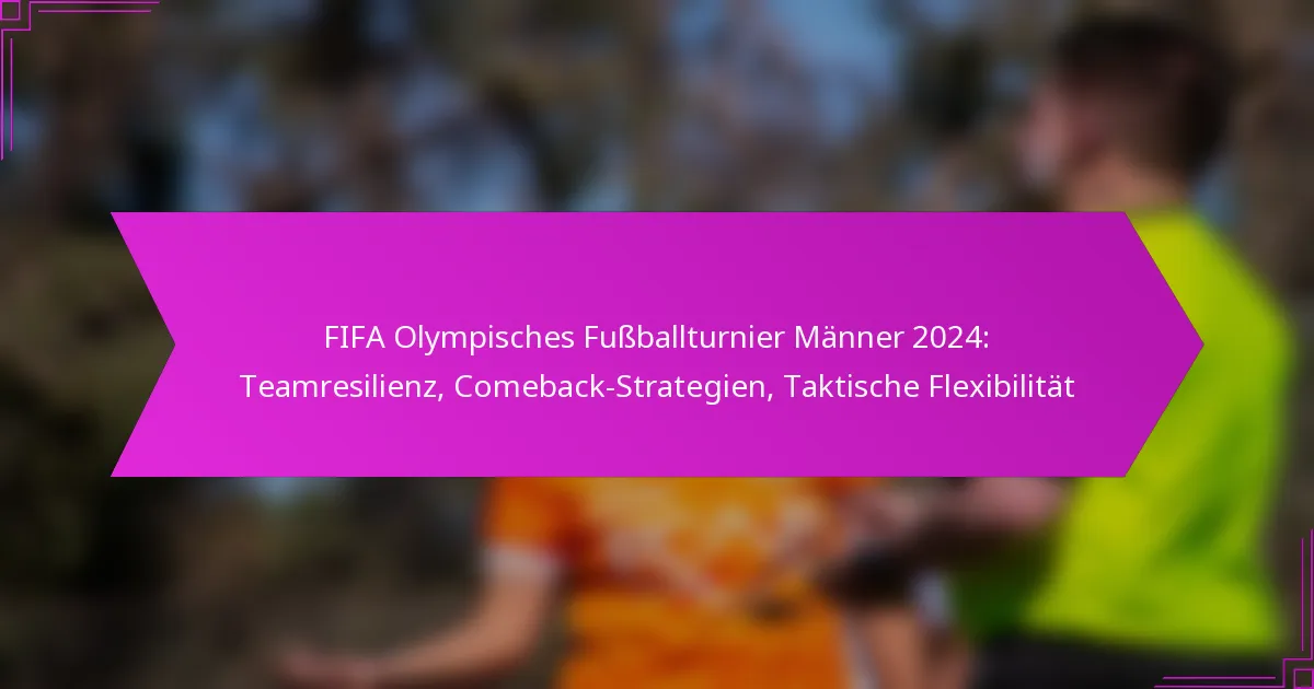 FIFA Olympisches Fußballturnier Männer 2024: Teamresilienz, Comeback-Strategien, Taktische Flexibilität