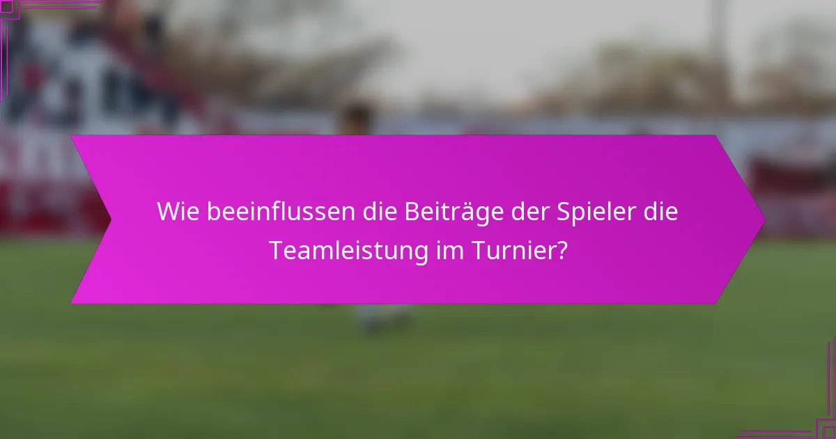 Wie beeinflussen die Beiträge der Spieler die Teamleistung im Turnier?